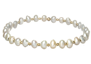 "AMELIA" 14k gold-filled & pearl beaded bracelet