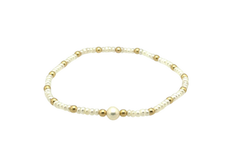 "ARIA" Gold Filled and FWP ball beaded Bracelet