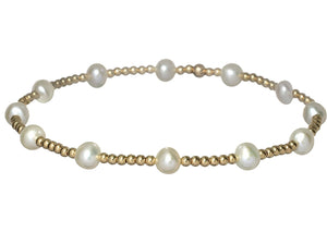 "BARA" 14k gold-filled & pearl beaded bracelet
