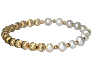 "Classic JULIET" 14k gold-filled & pearl beaded bracelet