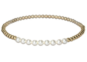 "COLETTE" 14k gold-filled & pearl beaded bracelet
