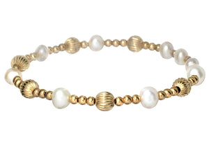 "DIANA" 14k gold-filled & pearl beaded bracelet