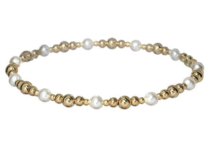 "HEATHER" 14k gold-filled & pearl beaded bracelet