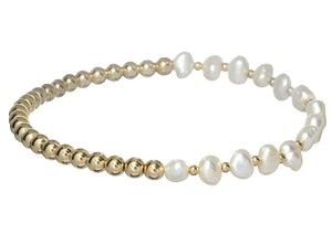 "IVY" 14k gold-filled & pearl beaded bracelet