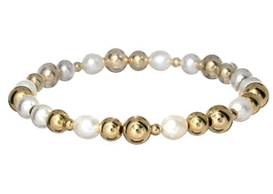 "LARISSA" 14k gold-filled & pearl beaded bracelet