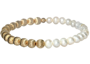 "LIV" 14k gold-filled & pearl beaded bracelet