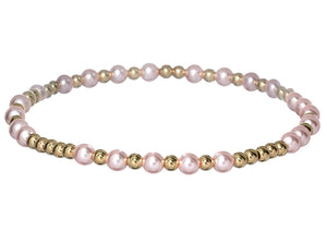 "MELANIE" 14k gold-filled & pearl beaded bracelet