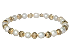 "MIA" 14k gold-filled & pearl beaded bracelet