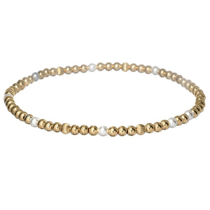 "NOA" 14k gold-filled & pearl beaded bracelet
