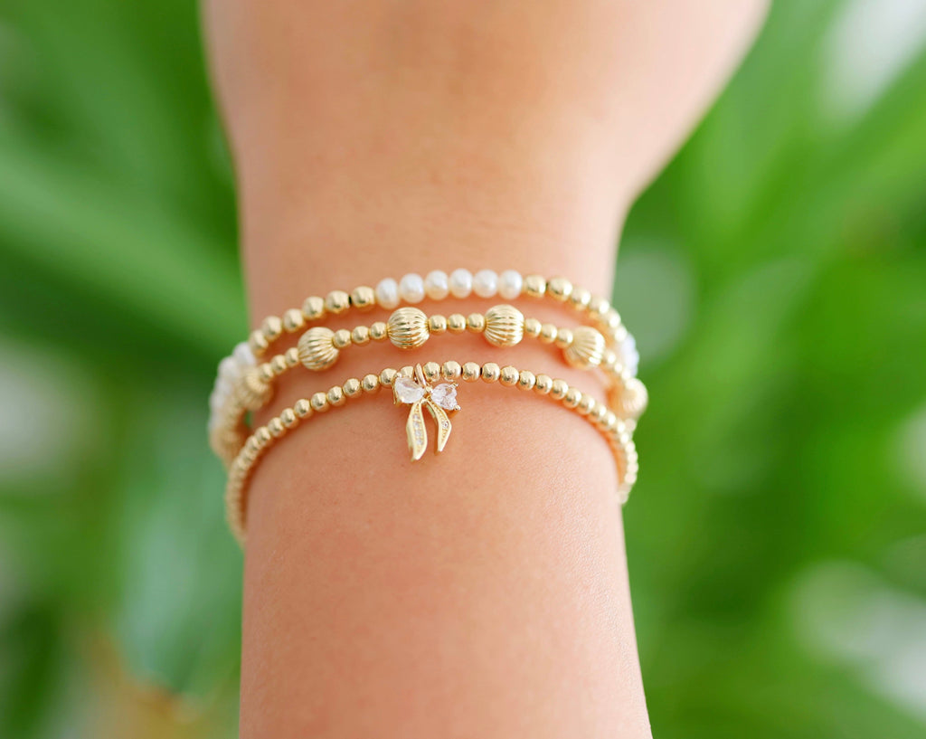 Gold Stack | shops 14k Gold Filled Round Bead Bracelet