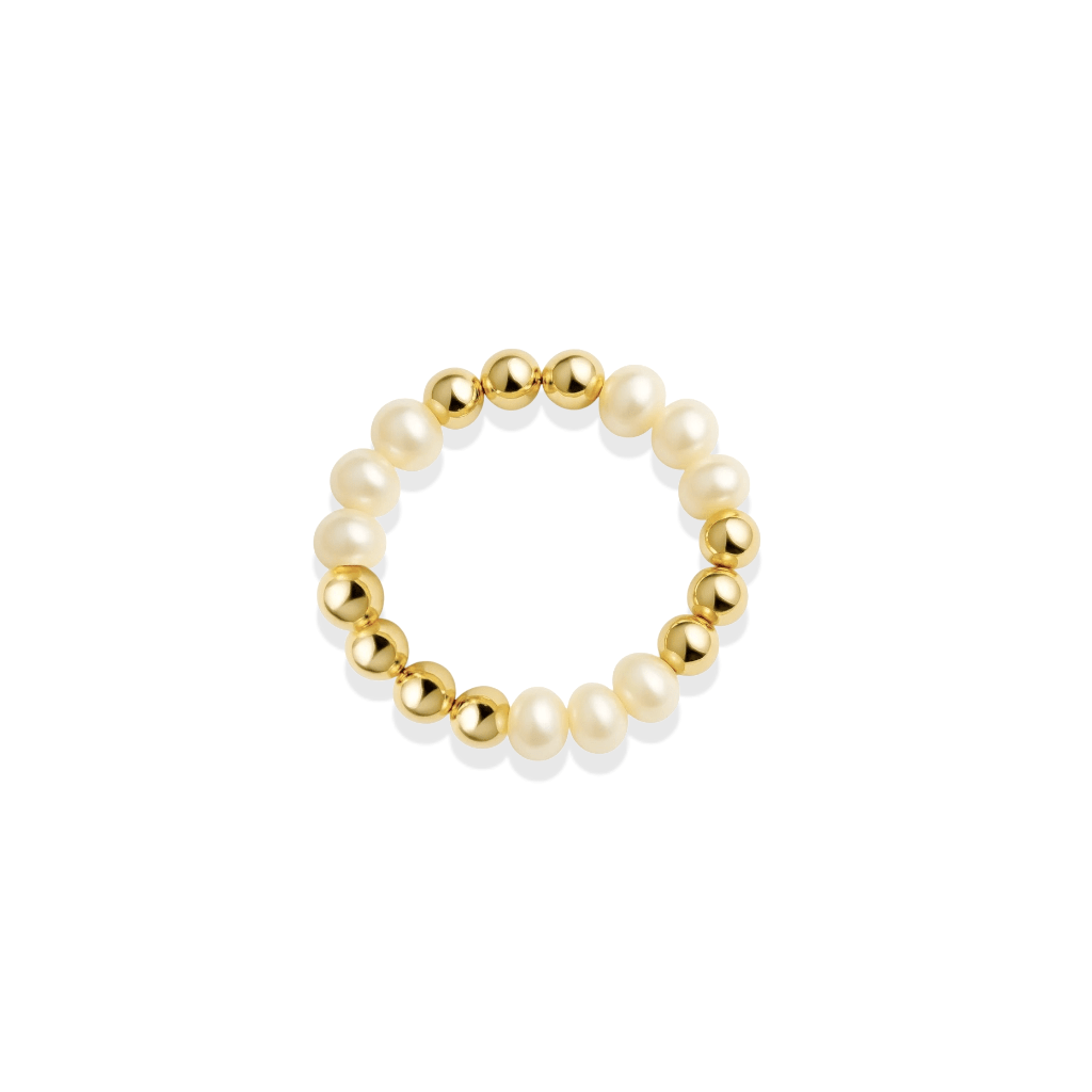Anna Pearl Beaded Stretchy Ring