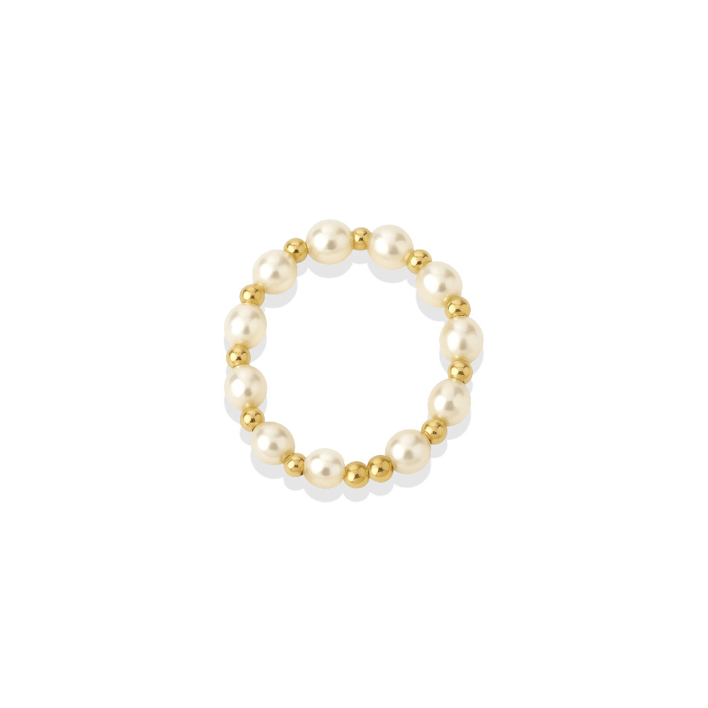 May Pearl Beaded Stretchy Ring
