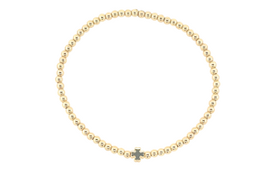 "Clover" Charm Gold Filled Ball Bead Bracelet