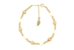 "DIANA" 14k gold-filled & pearl beaded bracelet