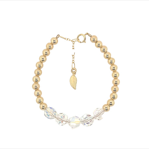 "GIGI" Crystal 14k gold-filled & crystal beaded bracelet