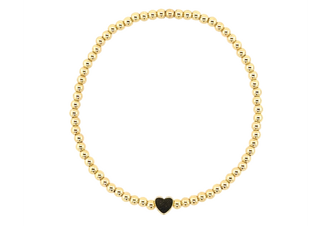 "Heart" Charm Gold Filled Ball Bead Bracelet
