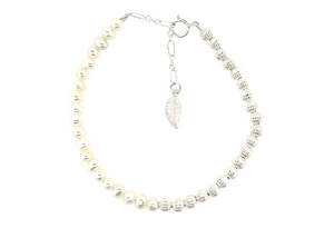 "LIV" 14k gold-filled & pearl beaded bracelet