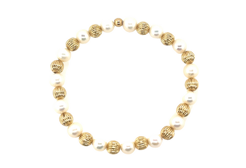 "LUCIA"  14k gold-filled & pearl beaded bracelet