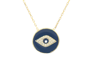 Evil Eye "Odin" Medallion CZ Necklace