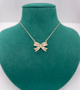 “CORA” Bow Large Necklace Cz