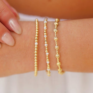 SANTORINI | Gold Filled Beaded Bracelets Stack