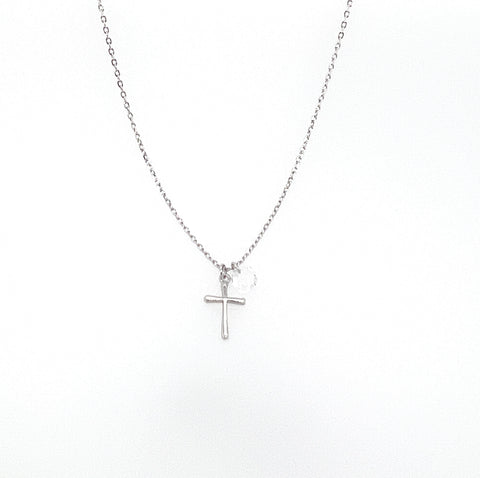 CROSS + SINGLE Crystal Necklace