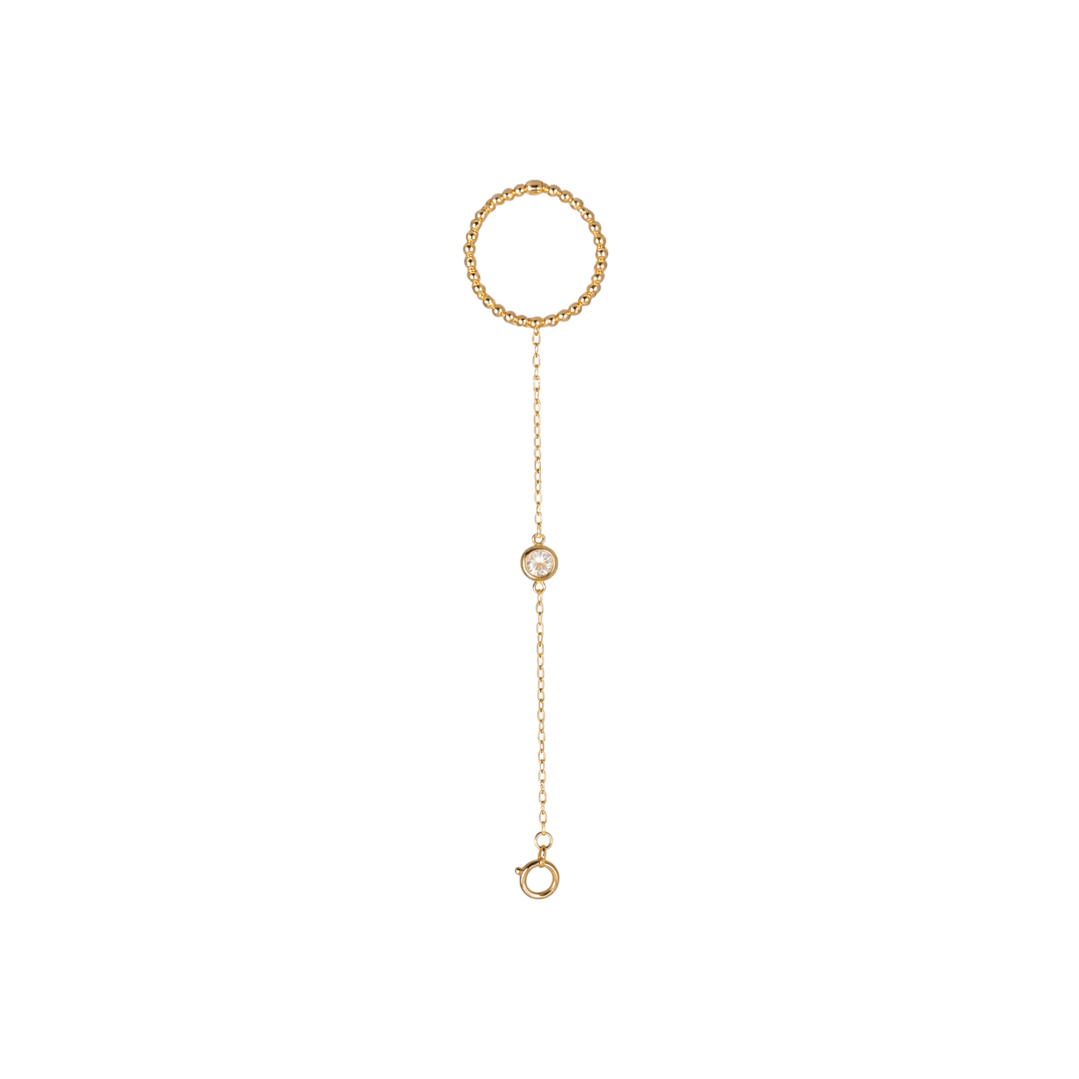 2MM + Solitaire | Gold Filled Hand Chain - Bara Boheme