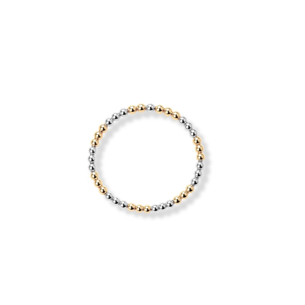 Triple 2Tone 2MM | Beaded Stretchy Ring
