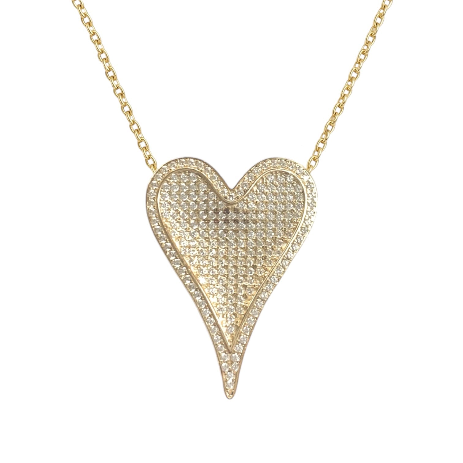 3D Heart Large | Gold Plated Necklace - Bara Boheme