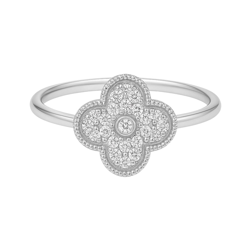 3D Clover | Pave Ring