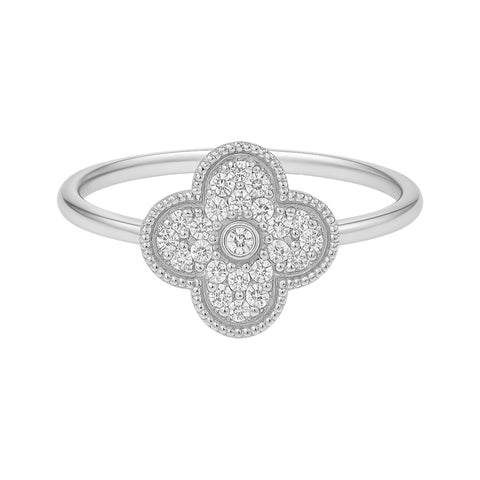 3D Clover | Pave Ring