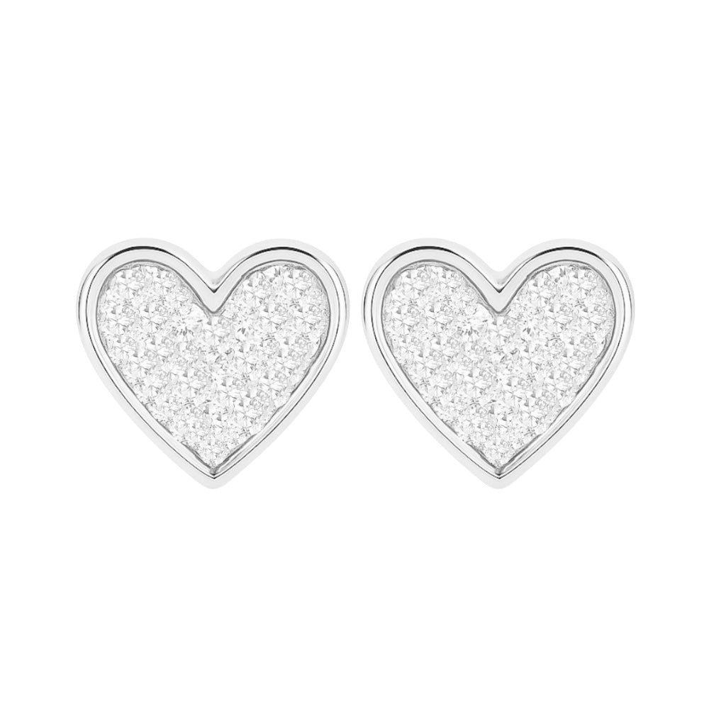 Heart | 3D Pave Stud Earrings