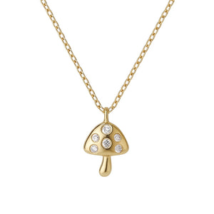 3D Mushroom CZ Necklace