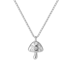 3D Mushroom CZ Necklace