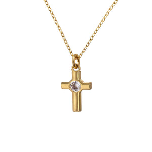 GRACE CROSS | Water-resistant Charm in a Gold filled Chain Necklace by
