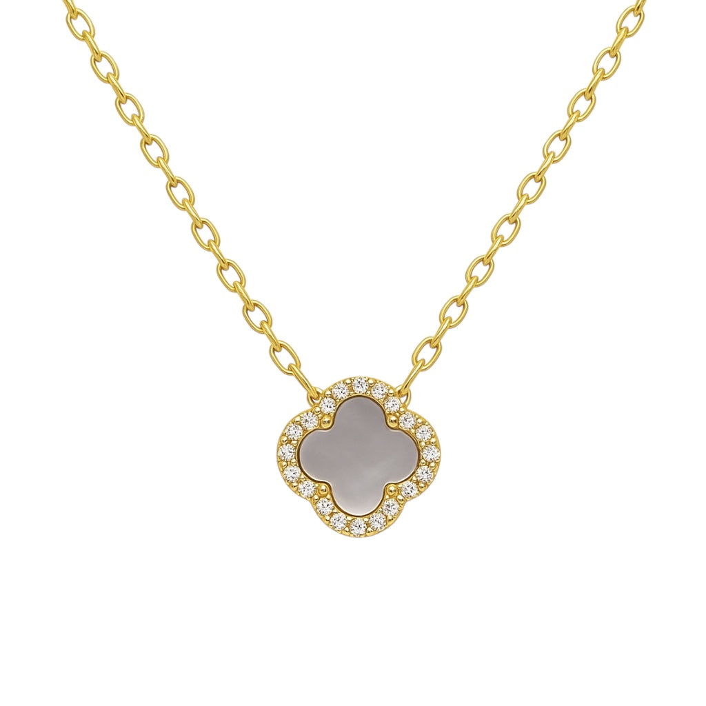 Clover | Tiny MOP CZ Necklace