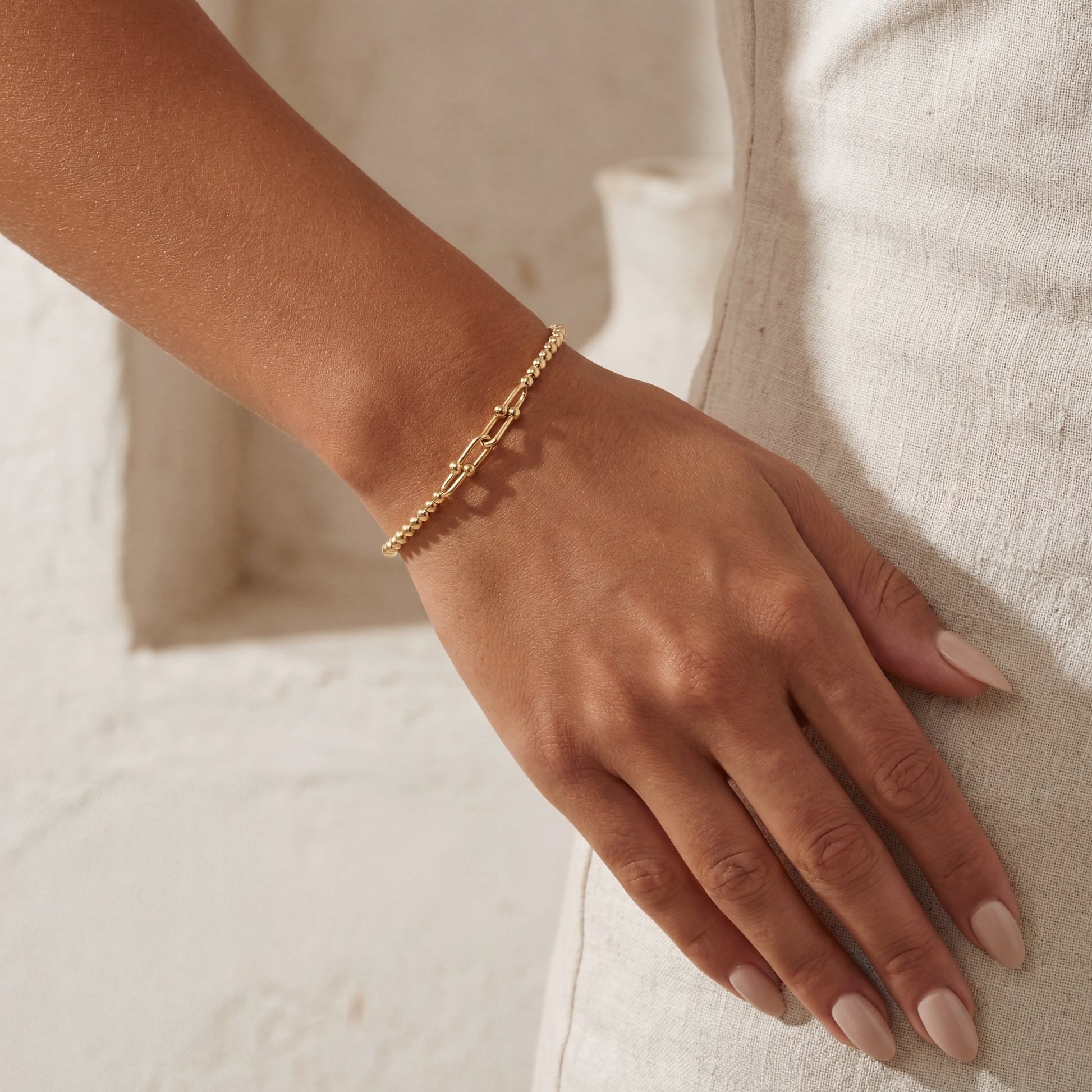 4x Hardware Small | Gold Filled Beaded Bracelet - Bara Boheme