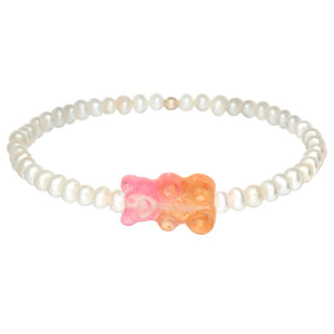 Kids Bracelet | Ombre "Gummy Bear" Charm with Freshwater Pearl Beads