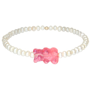 Kids Bracelet | Ombre "Gummy Bear" Charm with Freshwater Pearl Beads