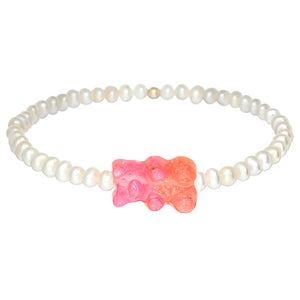 Kids Bracelet | Ombre "Gummy Bear" Charm with Freshwater Pearl Beads