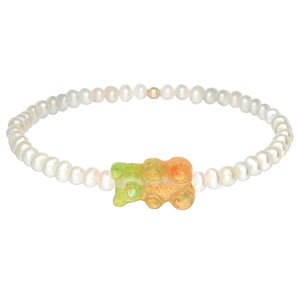 Kids Bracelet | Ombre "Gummy Bear" Charm with Freshwater Pearl Beads