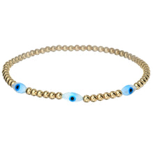 "TRIPLE OVAL EVILEYE" Opal Charm Bracelet