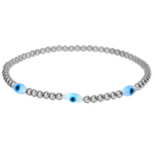 "TRIPLE OVAL EVILEYE" Opal Charm Bracelet