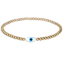 "SINGLE OVAL EVIL EYE" Opal Charm Bracelet