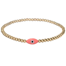 "SINGLE OVAL EVIL EYE" Opal Charm Bracelet