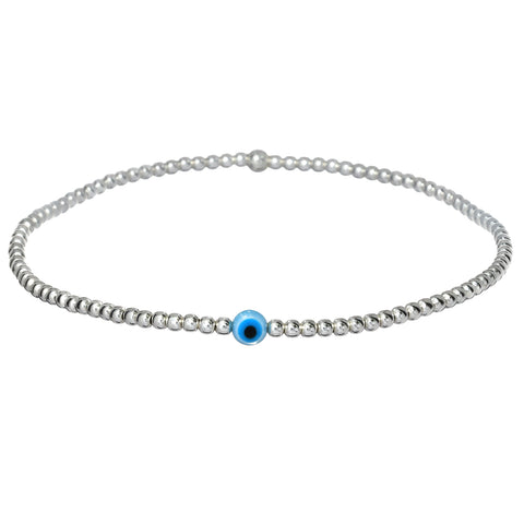 "DAINTY EVIL EYE MOP" Opal Charm Bracelet