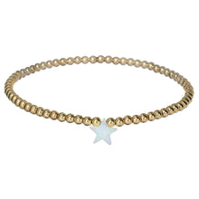 "STAR" Opal Charm and Gold Filled Ball Beaded Bracelet