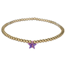 "STAR" Opal Charm and Gold Filled Ball Beaded Bracelet