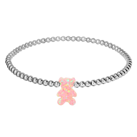 "TEDDY BEAR" Opal Charm with Tarnish-Free Ball Beads