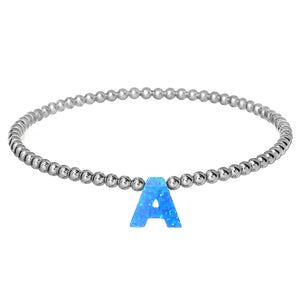 A-M OPAL INITIALS | Charm with 14K Gold Filled Beads Bracelet